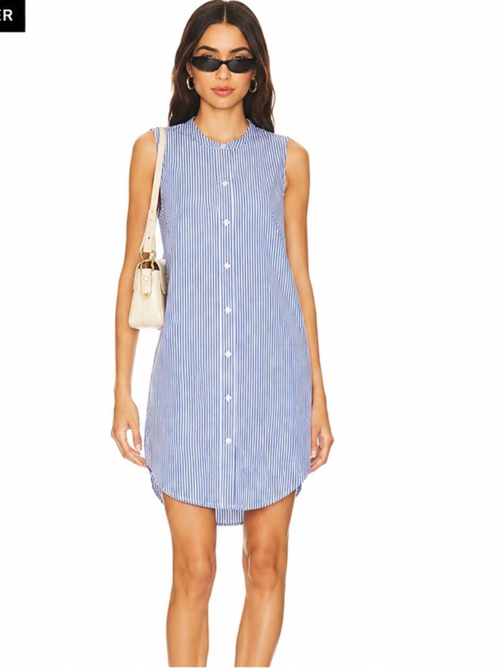 J.Crew Blue & White Striped Sleeveless Shirt Dress Size XS